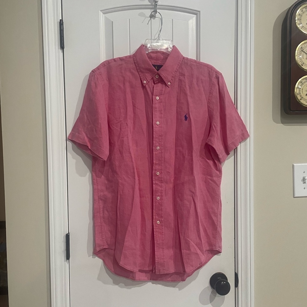 Polo by Ralph Lauren Men's Pink Casual Linen Shirt NEW WITH TAGS - Picture 2 of 7